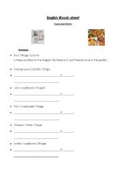 English Worksheet: Food and Drinks
