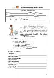 English Worksheet: Diagnostic test