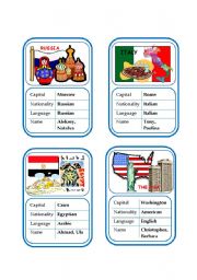 English Worksheet: Card game 