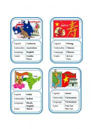 English Worksheet: Card game 