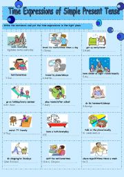 English Worksheet: Time Expressions of Simple Present Tense