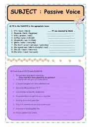 English worksheet: passive voice