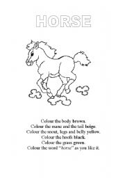 English worksheet: horse