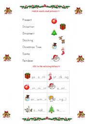 English worksheet: Christmas basic vocabulary