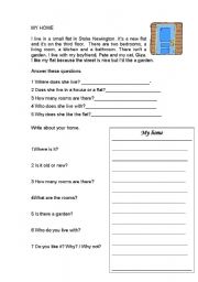 English worksheet: My Home