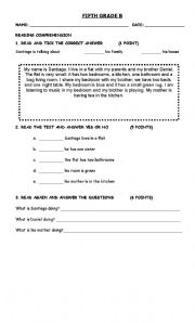 English worksheet: my house / prepositions 