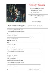 English worksheet: Song every things changing