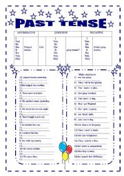 English Worksheet: past tense