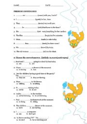 English worksheet: present continuous