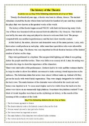 English Worksheet: The history of the theatre
