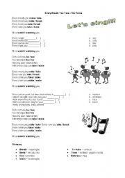 English Worksheet: Every breath you take