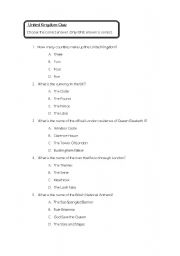 English Worksheet: UK Quiz
