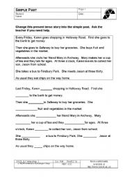 English worksheet: Substitution exercise past simple