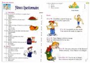 English Worksheet: Fitness Questionaire