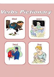 English Worksheet: Verbs Pictionary  1/2 (4 pages)