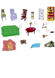 English Worksheet: Living Room