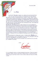 English Worksheet: A letter from Santa