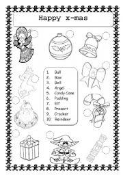 English Worksheet: CHRISTMAS: X-MAS VOCABULARY 2