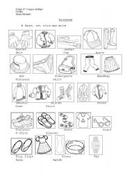 English Worksheet: the clothes 