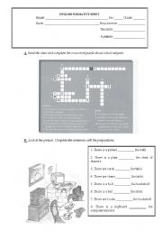 English worksheet: Grammar test-Part I