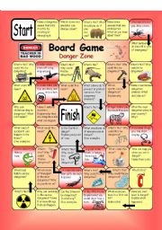 English Worksheet: Board Game - Danger Zone