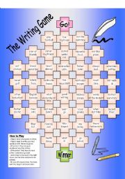 English Worksheet: Board Game - The Writing Game