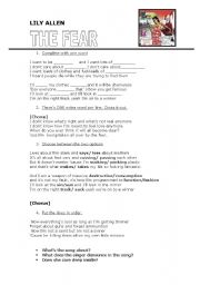 English worksheet: Lily Allen - THE FEAR