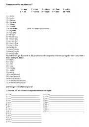 English worksheet: Cardinal Numbers