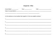 English Worksheet: Conjunction: When