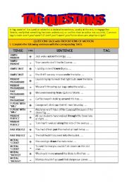 English Worksheet: TAG QUESTIONS + PREPOSITIONS