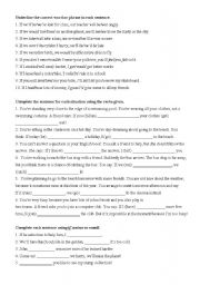 English Worksheet: If-clause