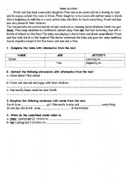 English Worksheet: home accident