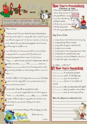 English Worksheet: cHRISTMAS AND nEW yEAR