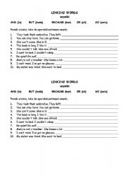 English worksheet: link words