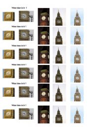 English Worksheet: Big Ben ... What time is it ?