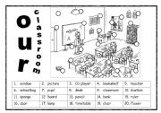 English Worksheet: our classroom - school vocabulary