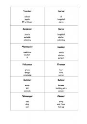 English Worksheet: Taboo game with job titles