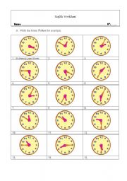 English Worksheet: Tell the time