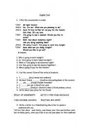 English worksheet: English Test to check Students level