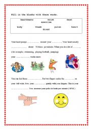 English worksheet: heart 