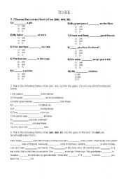 English worksheet: To be verb