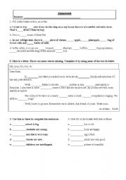 English worksheet: simple test about pronoun and article