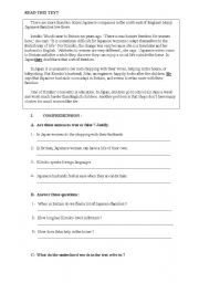 English worksheet: reading+grammar+composition