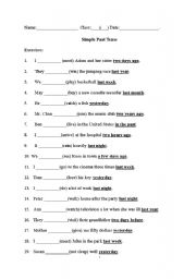 English Worksheet: Simple past tense