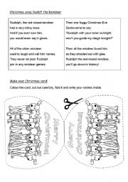 English Worksheet: Christmas song & card 1