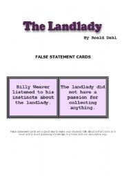 English Worksheet: The Landlady