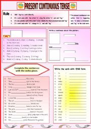 English Worksheet: Present Continuous