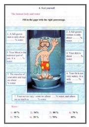 English Worksheet: Water in our Body