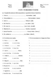 English Worksheet: Comparative & Superlative