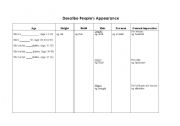 English Worksheet: Describe Peoples Appearance
